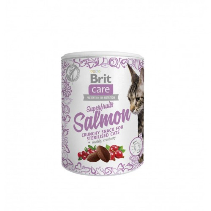 Ласощі для котів Brit Care Cat Snack Superfruits Salmon, лосось, 100 г