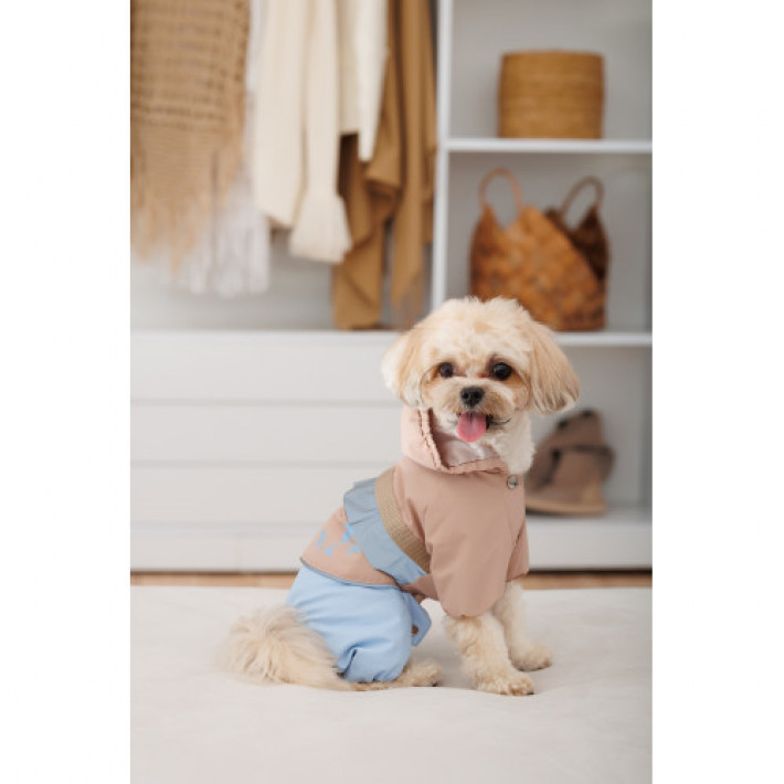 Дощовик Pet Fashion Tina для дівчаток розмір M бежевий/блакитний