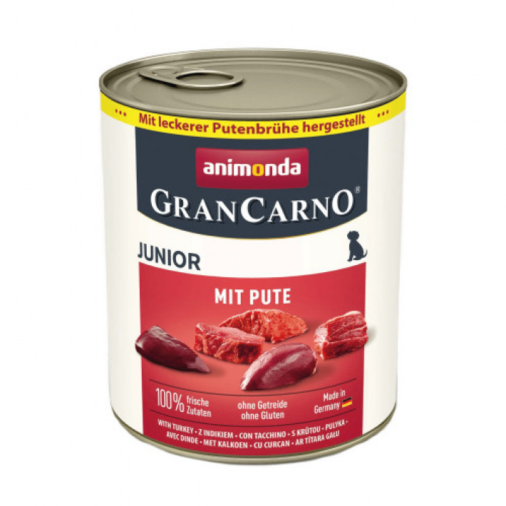 Корм вологий для цуценят Animonda GranCarno Junior Turkey з індичкою, 800 г
