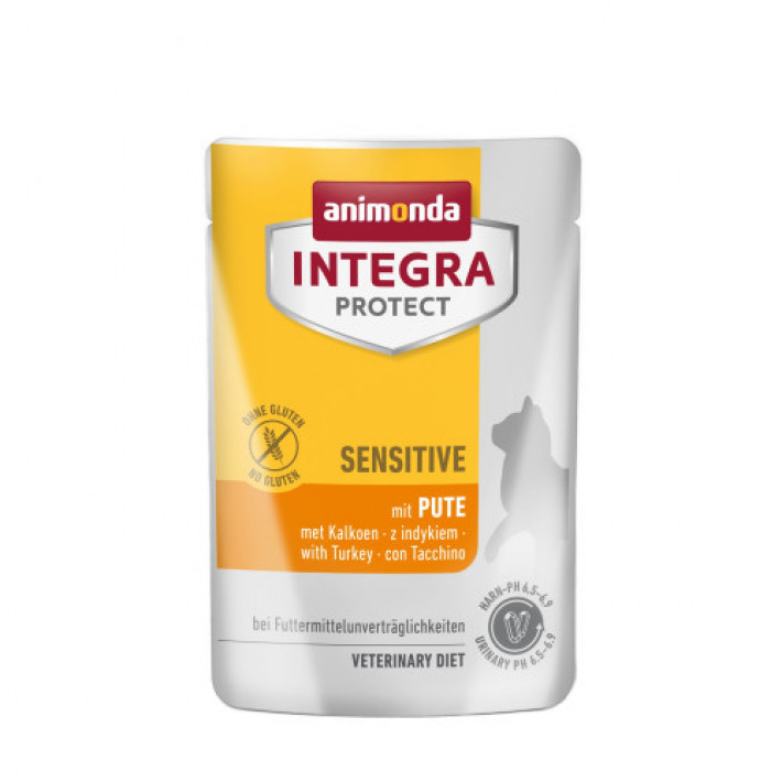 Корм вологий ветеринарний для котів Integra Protect Sensitive with Turkey з харчовою непереносимістю, з індичкою пауч, 85 г
