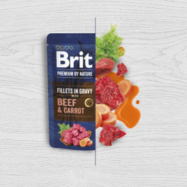 Корм вологий Brit Premium Fillets in Gravy Beef & Carrot для собак малих порід філе в соусі яловичина і морква 85 г