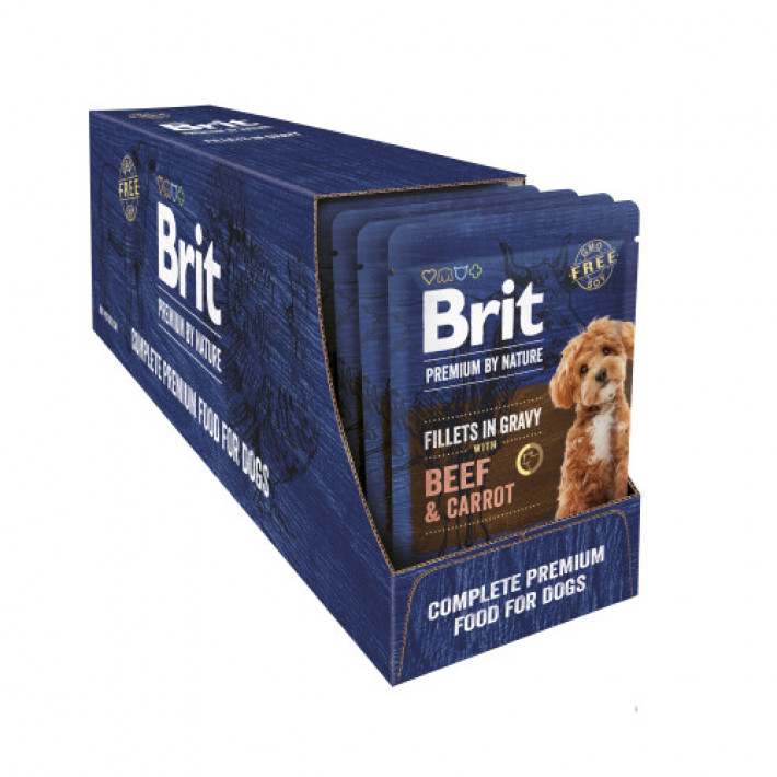Корм вологий Brit Premium Fillets in Gravy Beef & Carrot для собак малих порід філе в соусі яловичина і морква 85 г