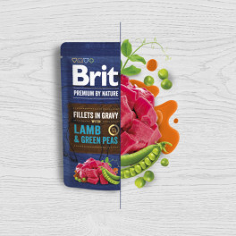 Корм вологий Brit Premium Fillets in Gravy Lamb & Green Peas для собак малих порід філе в соусі ягня і зелений горошок 85 г