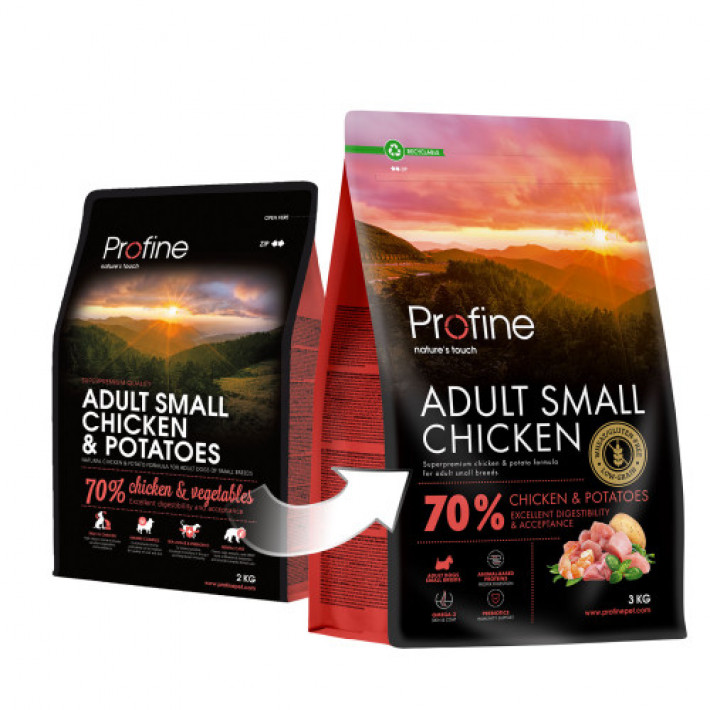 Корм сухий Profine Small Chicken and Potatoes для дорослих собак дрібних порід, з куркою та картоплею, 3 кг