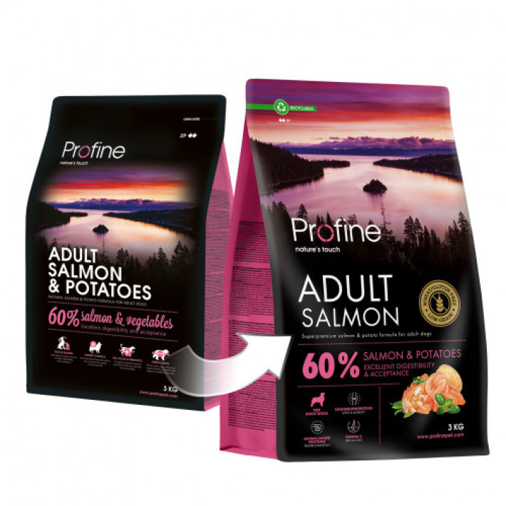 Корм сухий Profine Salmon and Potatoes для дорослих собак всіх порід, з лососем та картоплею, 3 кг