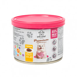 Корм вологий для дорослих котів Pet Chef, шматочки в желе з куркою 200 г