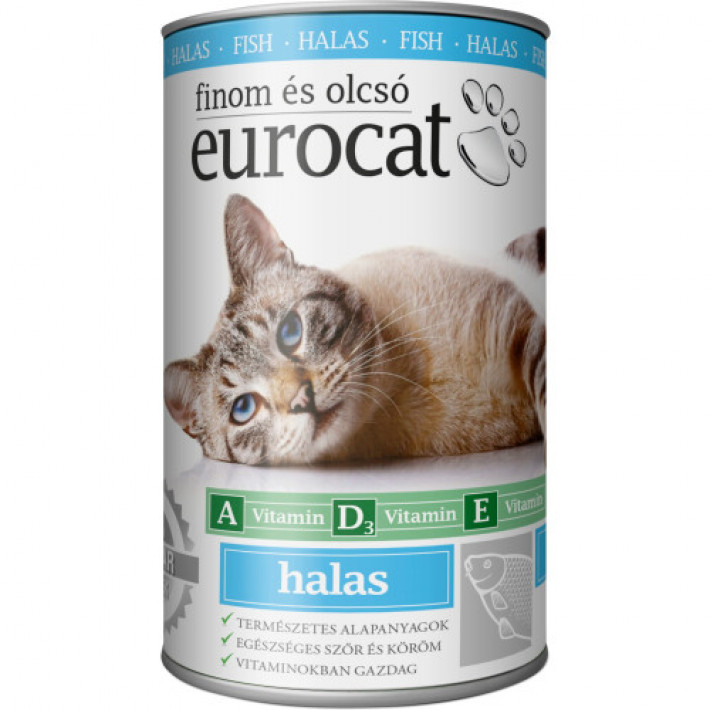 Корм вологий EuroCat Fish для котів шматочки в желе з рибою 415 г