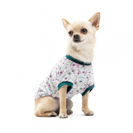Футболка Pet Fashion Flora для собак бавовна трикотаж білий з квітковим принтом M