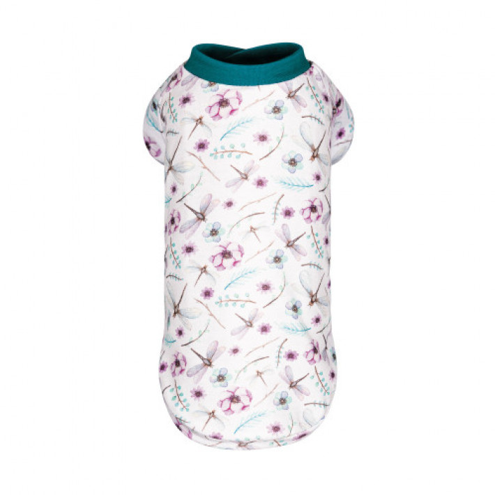 Футболка Pet Fashion Flora для собак бавовна трикотаж білий з квітковим принтом XS