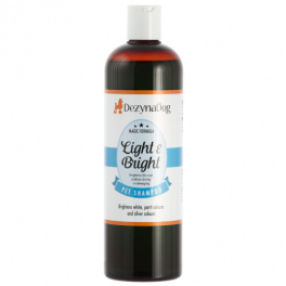 Шампунь Dezynadog Light Bright для посилення кольору білих срібних та кольорових порід собак додає блиск та посилює колір 500 мл