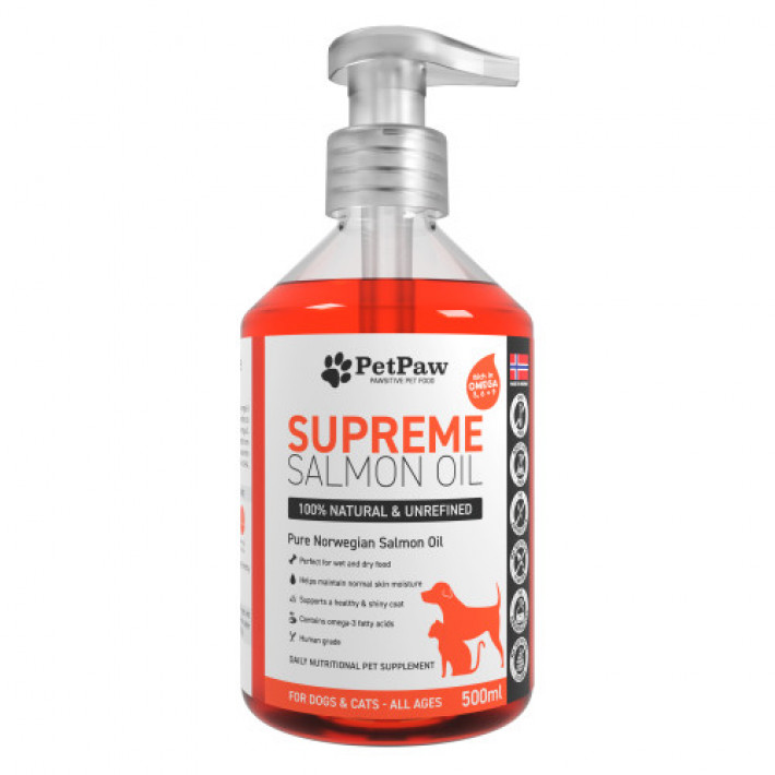 Олія лососева SUPREME SALMON OIL для собак та котів для покращення стану шкіри та шерсті 500 мл