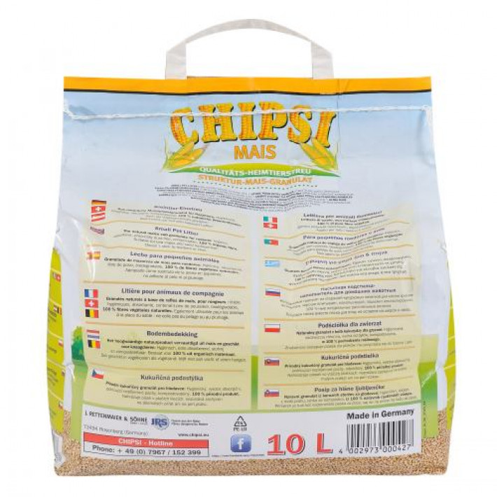 Наповнювач Chipsi Mais для дрібних тварин, кукурудзяний, 10 л