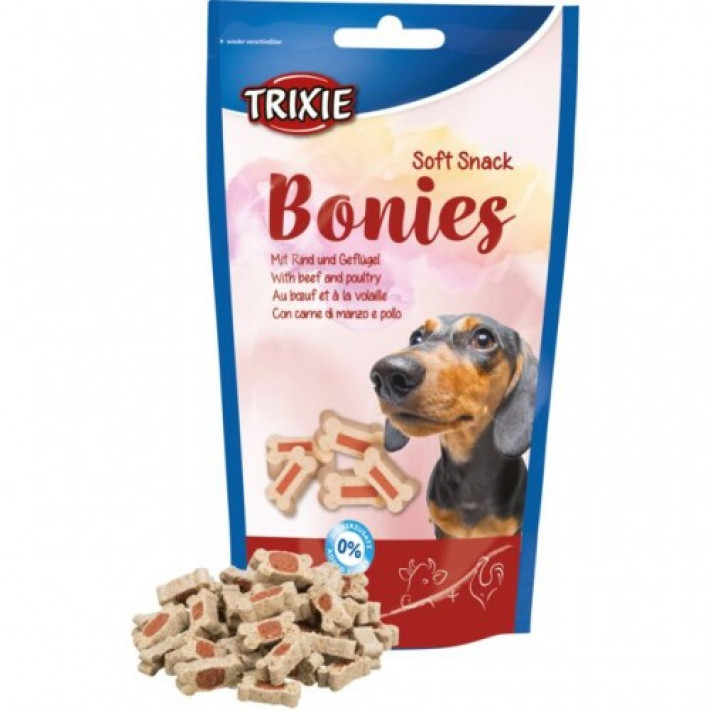 Вітамінізовані ласощі Trixie Soft Snack Bonies для собак малих порід та цуценят з яловичиною та птицею 75 г