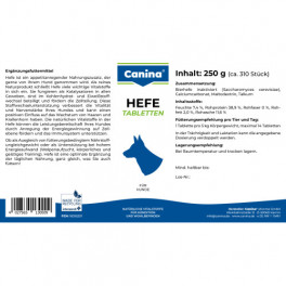 Вітаміни Canina Hefe для собак, дріжджові таблетки з ензимами, 250 г (310 табл)