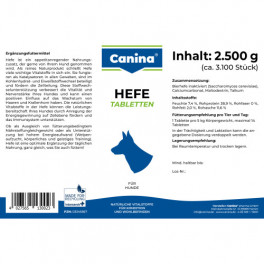 Вітаміни Canina Hefe для собак, дріжджові таблетки з ензимами, 2500 г (3100 табл)