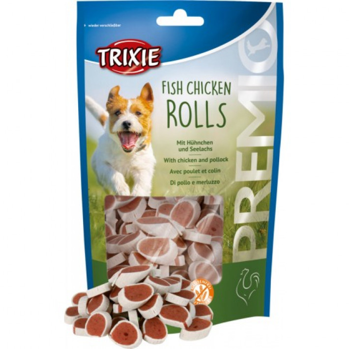 Ласощі Trixie Premio Fish Chicken Rolls для собак роли з куркою та лососем 75 г